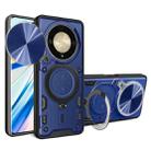 For Honor X9b CD Texture Sliding Camshield Magnetic Holder Phone Case(Blue) - 1