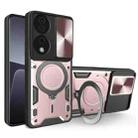 For Honor X7b CD Texture Sliding Camshield Magnetic Holder Phone Case(Pink) - 1