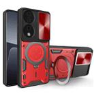 For Honor X7b CD Texture Sliding Camshield Magnetic Holder Phone Case(Red) - 1