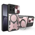 For Honor X8b CD Texture Sliding Camshield Magnetic Holder Phone Case(Pink) - 1