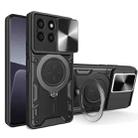 For Honor X8b CD Texture Sliding Camshield Magnetic Holder Phone Case(Black) - 1