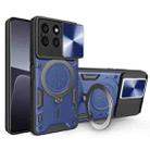 For Honor X8b CD Texture Sliding Camshield Magnetic Holder Phone Case(Blue) - 1