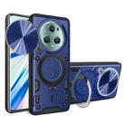 For Honor Magic5 Pro CD Texture Sliding Camshield Magnetic Holder Phone Case(Blue) - 1