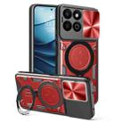 For Honor 200 Smart CD Texture Sliding Camshield Magnetic Holder Phone Case(Red) - 1