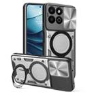 For Honor 200 Smart CD Texture Sliding Camshield Magnetic Holder Phone Case(Silver) - 1