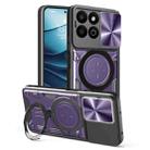 For Honor 200 Smart CD Texture Sliding Camshield Magnetic Holder Phone Case(Purple) - 1