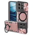 For Honor X6b 4G CD Texture Sliding Camshield Magnetic Holder Phone Case(Pink) - 1