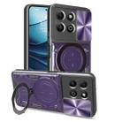 For Honor X6b 4G CD Texture Sliding Camshield Magnetic Holder Phone Case(Purple) - 1