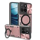 For Honor X5b Plus / X5b 4G CD Texture Sliding Camshield Magnetic Holder Phone Case(Pink) - 1
