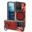 For Honor X5b Plus / X5b 4G CD Texture Sliding Camshield Magnetic Holder Phone Case(Red) - 1
