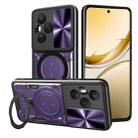 For Honor 400 Pro Global 160.8mm CD Texture Sliding Camshield Magnetic Holder Phone Case(Purple) - 1