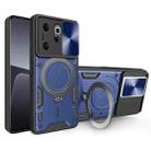For Tecno Camon 20 Premier 5G CD Texture Sliding Camshield Magnetic Holder Phone Case(Blue) - 1