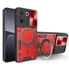 For Tecno Camon 20 Pro 5G CD Texture Sliding Camshield Magnetic Holder Phone Case(Red) - 1