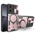 For Tecno Spark 10 / Spark 10C CD Texture Sliding Camshield Magnetic Holder Phone Case(Pink) - 1