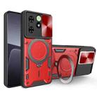 For Tecno Spark Go 2024/Spark 20 CD Texture Sliding Camshield Magnetic Holder Phone Case(Red) - 1