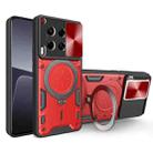 For Tecno Camon 30 4G / 5G CD Texture Sliding Camshield Magnetic Holder Phone Case(Red) - 1