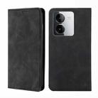 For vivo Y78T 5G / iQOO Z8x 5G Skin Feel Magnetic Leather Phone Case(Black) - 1