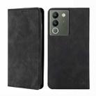 For vivo V29e 5G Skin Feel Magnetic Leather Phone Case(Black) - 1