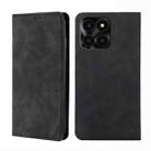 For Honor X6A 4G Skin Feel Magnetic Leather Phone Case(Black) - 1