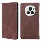 For Honor Magic6 Pro Skin Feel Magnetic Leather Phone Case(Dark Brown) - 1