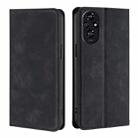 For Honor 200 5G Skin Feel Magnetic Leather Phone Case(Black) - 1