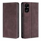 For Honor 200 Pro 5G Skin Feel Magnetic Leather Phone Case(Dark Brown) - 1