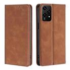 For Honor 200 Lite 5G Global Skin Feel Magnetic Leather Phone Case(Light Brown) - 1