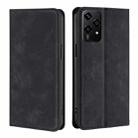 For Honor 200 Lite 5G Global Skin Feel Magnetic Leather Phone Case(Black) - 1