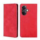For OnePlus Nord CE3 5G Skin Feel Magnetic Leather Phone Case(Red) - 1