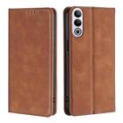 For OnePlus Ace 3V 5G Skin Feel Magnetic Leather Phone Case(Light Brown) - 1