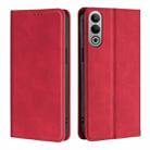 For OnePlus Nord CE4 Skin Feel Magnetic Leather Phone Case(Red) - 1