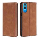 For OnePlus Nord CE 4 Lite 5G Skin Feel Magnetic Leather Phone Case(Light Brown) - 1