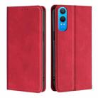 For OnePlus Nord CE 4 Lite 5G Skin Feel Magnetic Leather Phone Case(Red) - 1