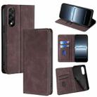 For OnePlus Ace 5 Ultra / Nord 5 Skin Feel Magnetic Leather Phone Case(Dark Brown) - 1