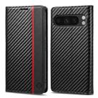 For Google Pixel 9 LC.IMEEKE Carbon Fiber Leather Phone Case(Vertical Black) - 1