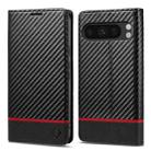 For Google Pixel 9 Pro LC.IMEEKE Carbon Fiber Leather Phone Case(Horizontal Black) - 1