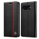 For Google Pixel 9a LC.IMEEKE Carbon Fiber Leather Phone Case(Vertical Black) - 1