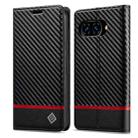 For Google Pixel 9a LC.IMEEKE Carbon Fiber Leather Phone Case(Horizontal Black) - 1