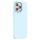 For iPhone 15 Pro Mutural Yuemu Series Liquid Silicone Phone Case(Light Blue) - 1