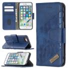 For iPhone 8 / 7 Matching Color Crocodile Texture Horizontal Flip PU Leather Case with Wallet & Holder & Card Slots(Blue) - 1