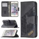 For iPhone 6 Matching Color Crocodile Texture Horizontal Flip PU Leather Case with Wallet & Holder & Card Slots(Black) - 1