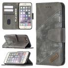 For iPhone 6 Matching Color Crocodile Texture Horizontal Flip PU Leather Case with Wallet & Holder & Card Slots(Grey) - 1