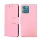 For Motorola Edge 40 Neo 5G Crystal Texture Leather Phone Case(Pink) - 1