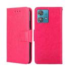 For Motorola Edge 40 Neo 5G Crystal Texture Leather Phone Case(Rose Red) - 1