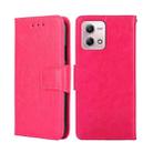 For Motorola Moto G Stylus 2023 4G Crystal Texture Leather Phone Case(Rose Red) - 1