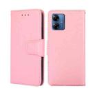 For Motorola Moto G14 Crystal Texture Leather Phone Case(Pink) - 1