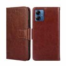 For Motorola Moto G14 Crystal Texture Leather Phone Case(Brown) - 1