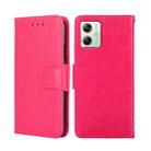 For Motorola Moto G54 5G EU Version Crystal Texture Leather Phone Case(Rose Red) - 1