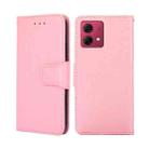 For Motorola Moto G84 5G Crystal Texture Leather Phone Case(Pink) - 1