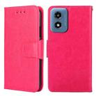 For Motorola Moto G Play 4G 2024 Crystal Texture Leather Phone Case(Rose Red) - 1